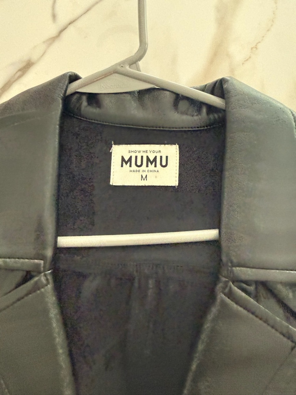 Show Me Your MuMu Black Faux Leather Mini Dress with Belt - Picture 2 of 6